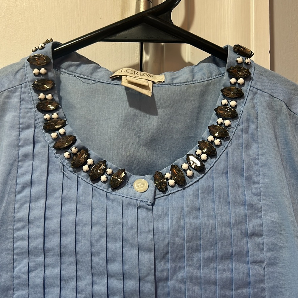 J.Crew Sleeveless Bejeweled Top Size 0 - Picture 2 of 5